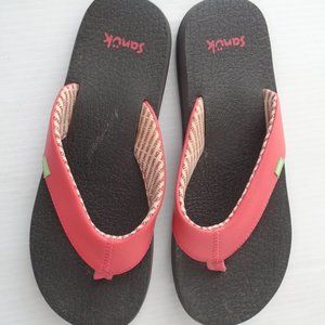 Sanuk Women's Yoga Mat Thong Flip Flop Sandals Size 7 Pink